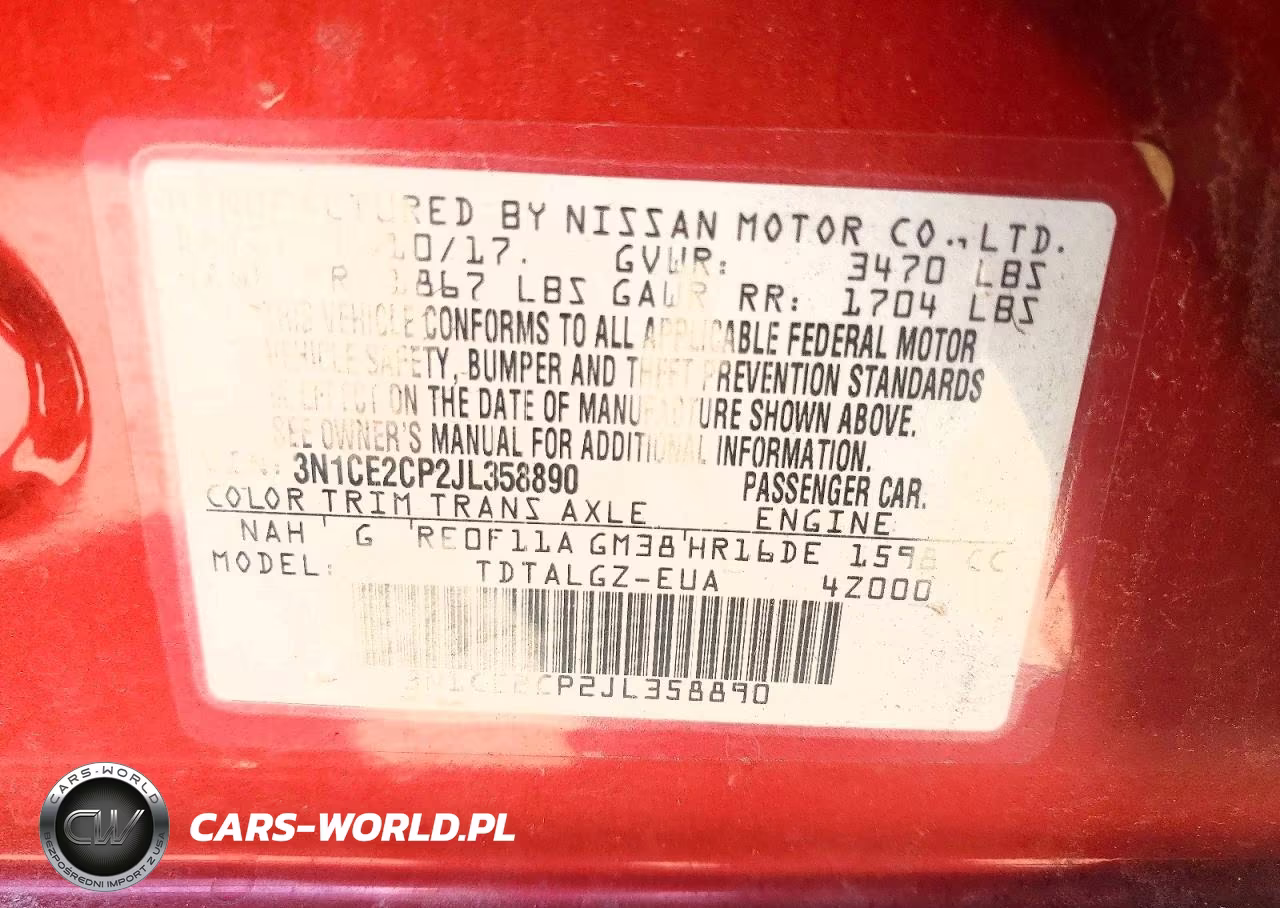 2018 Nissan Versa Note Sr VIN:3N1CE2CP2JL358890 - 12
