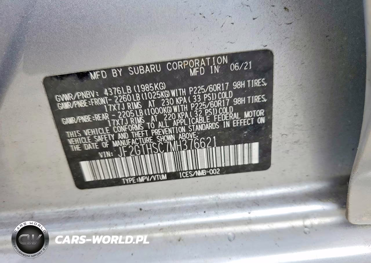 2021 Subaru Crosstrek Sport VIN:JF2GTHSC7MH376621 - 13