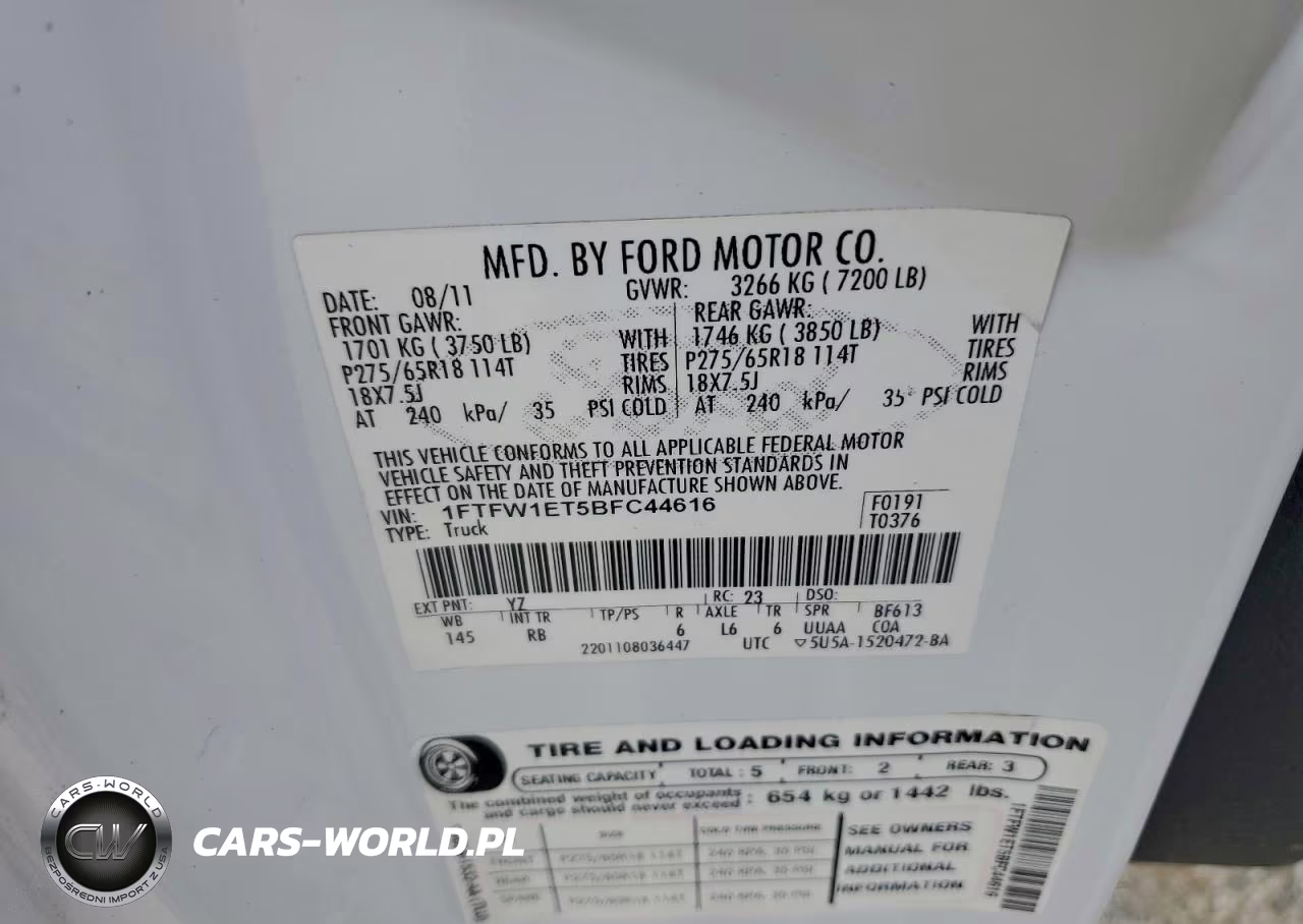 2011 Ford F150 Supercrew VIN:1FTFW1ET5BFC44616 - 12