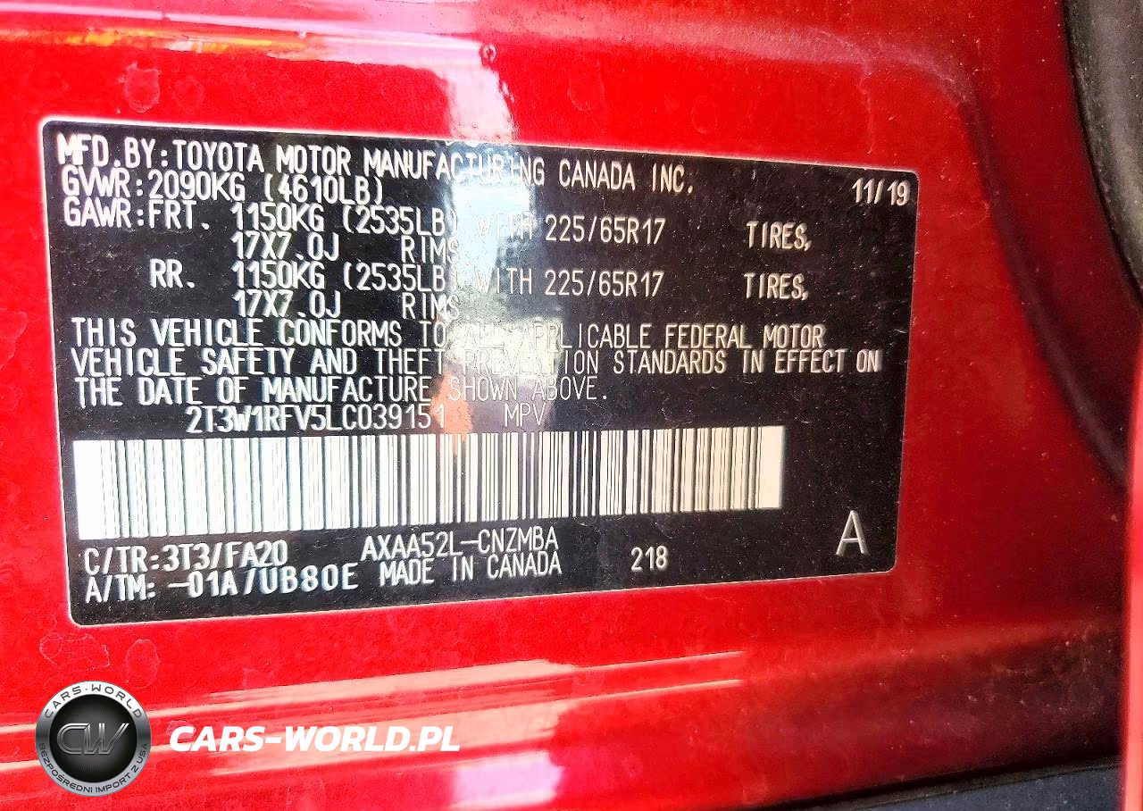 2020 Toyota Rav4 Xle VIN:2T3W1RFV5LC039151 - 12