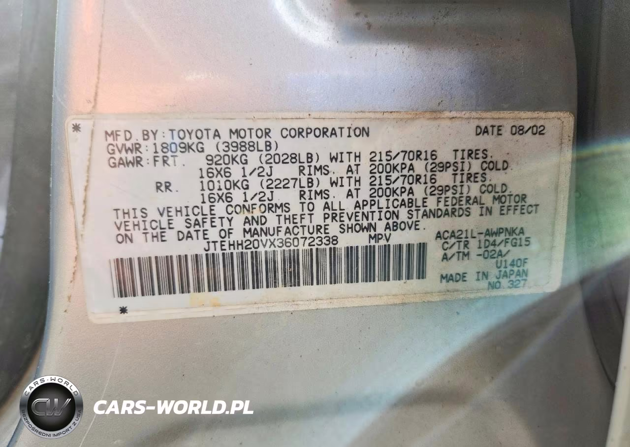2003 Toyota Rav4 Base VIN:JTEHH20VX36072338 - 13
