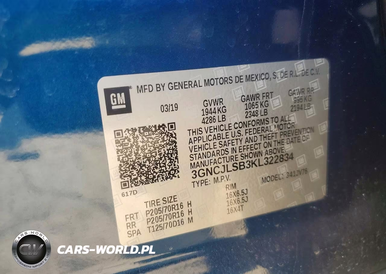 2019 Chevrolet Trax 1Lt VIN:3GNCJLSB3KL322834 - 13