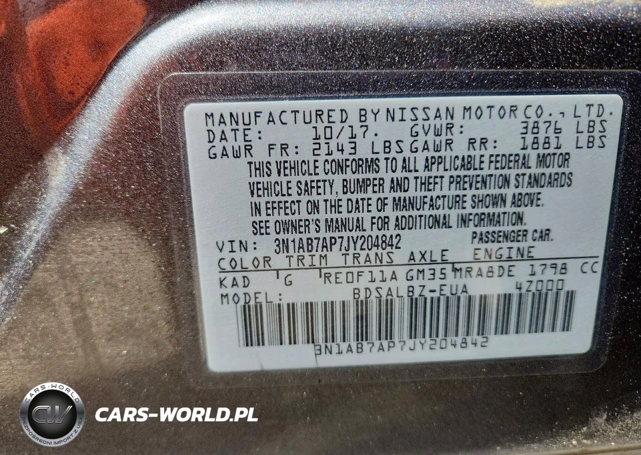 2018 Nissan Sentra S VIN:3N1AB7AP7JY204842 - 13