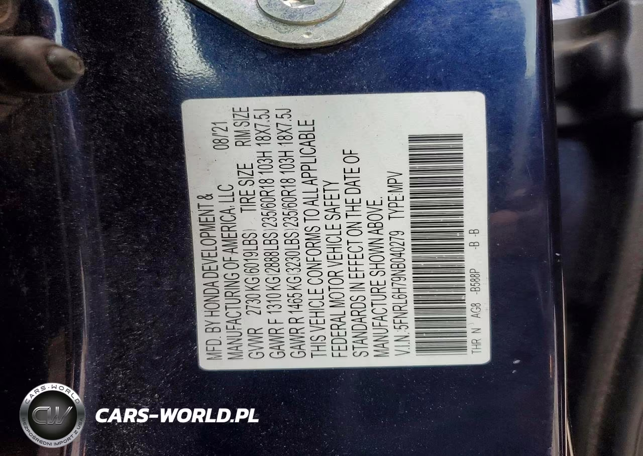 2022 Honda Odyssey Exl VIN:5FNRL6H79NB040279 - 13