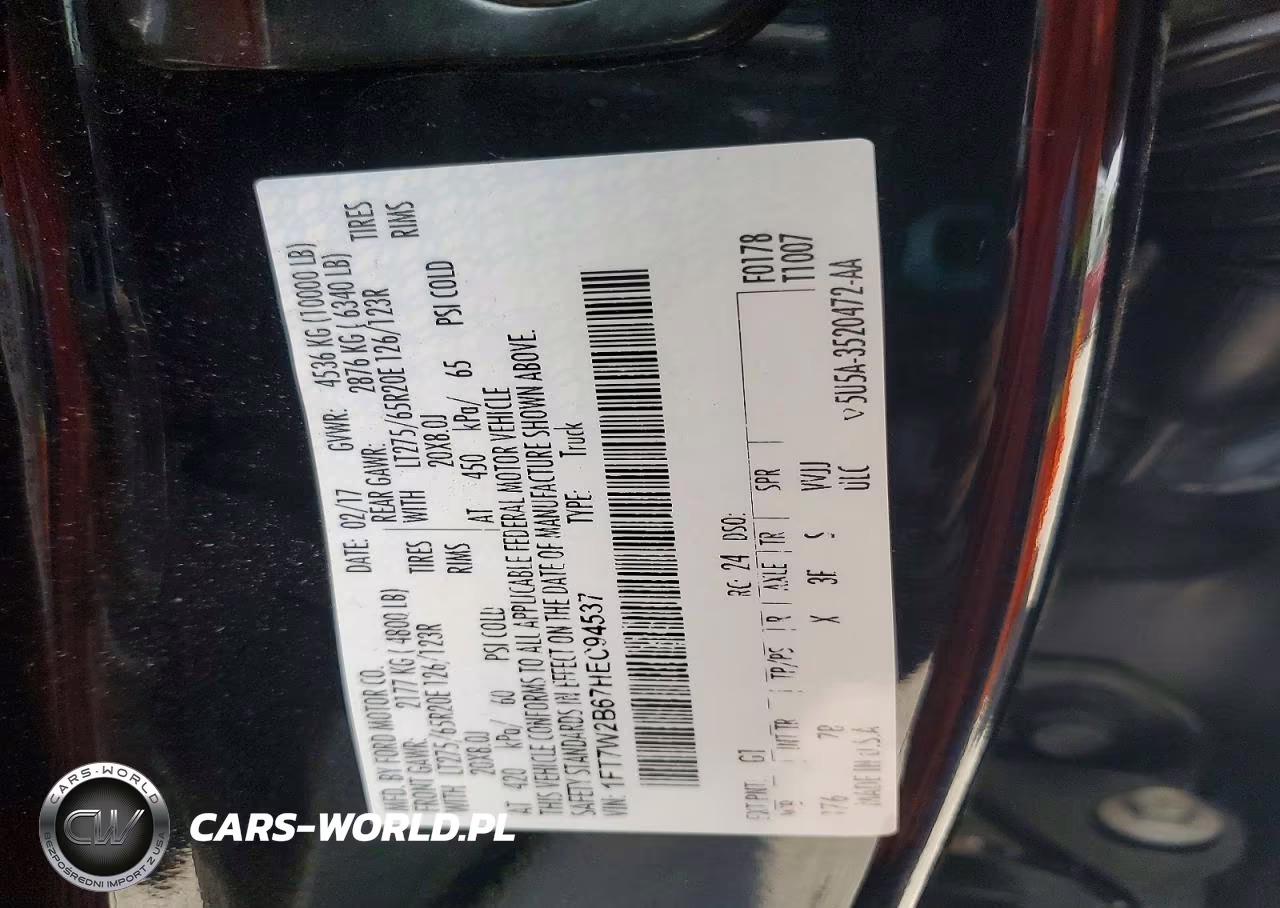 2017 Ford F250 Super Duty VIN:1FT7W2B67HEC94537 - 13