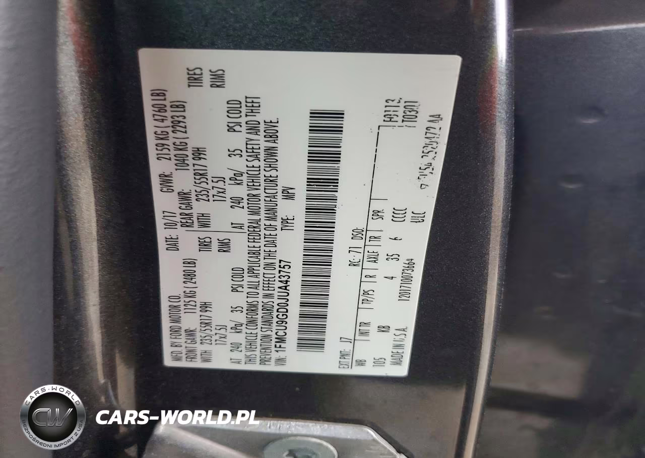 2018 Ford Escape Se VIN:1FMCU9GD0JUA43757 - 12