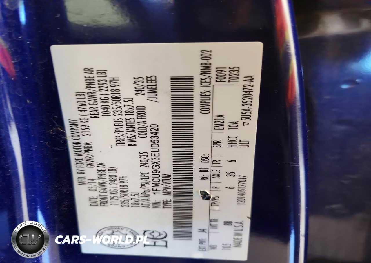 2014 Ford Escape Se VIN:1FMCU9GX3EUD53420 - 14