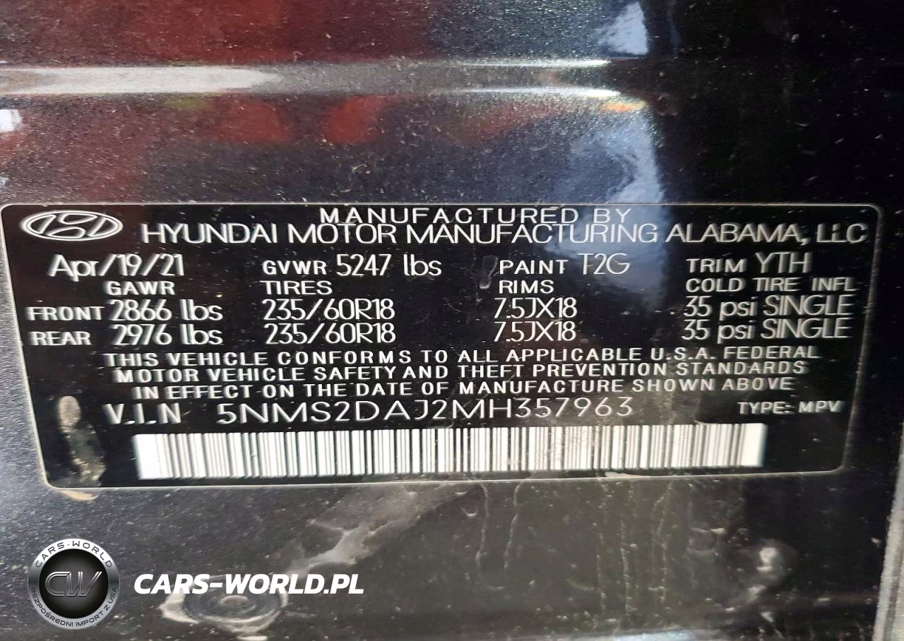 2021 Hyundai Santa Fe Sel VIN:5NMS2DAJ2MH357963 - 13