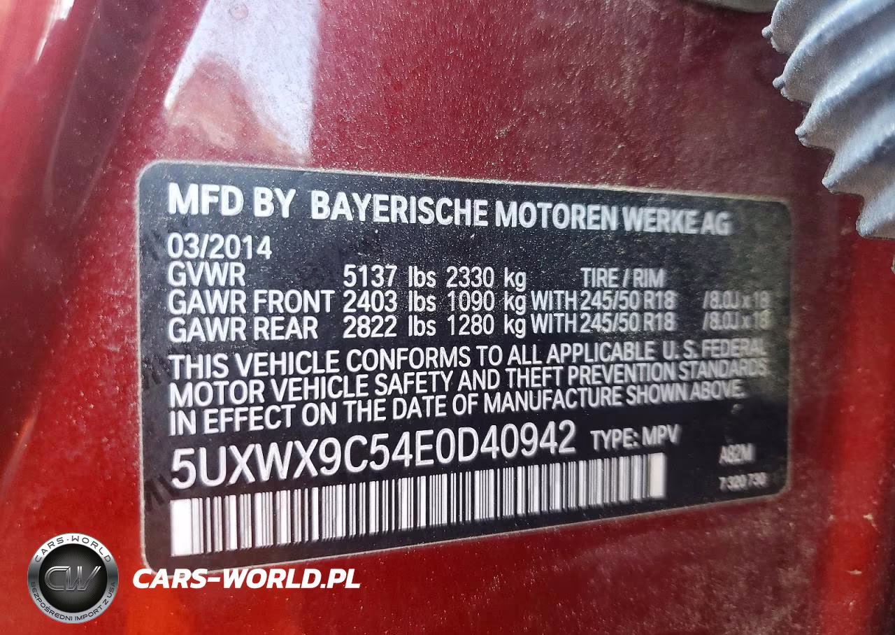 2014 BMW X3 xDrive28I VIN:5UXWX9C54E0D40942 - 13