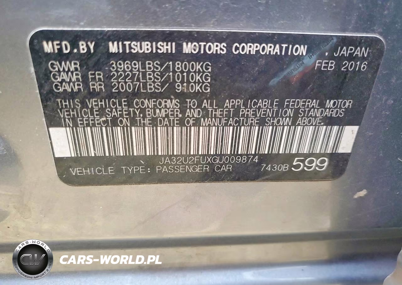 2016 Mitsubishi Lancer Es VIN:JA32U2FUXGU009874 - 12