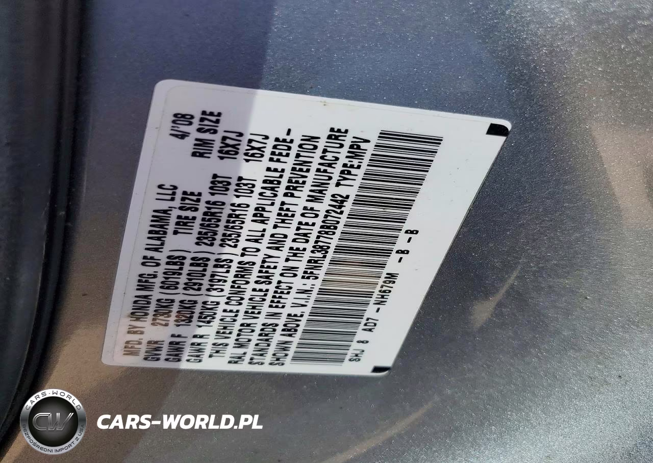 2008 Honda Odyssey Exl VIN:5FNRL38778B072442 - 14