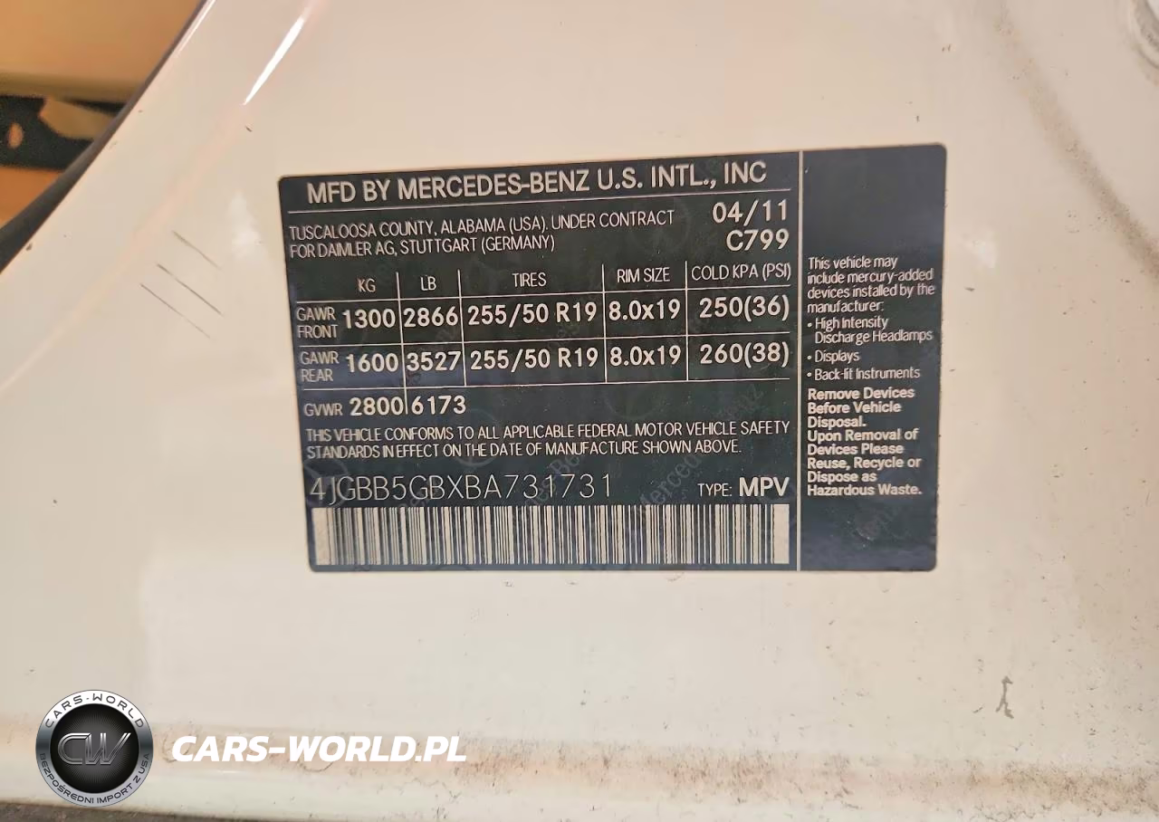 2011 Mercedes-Benz Ml 350 VIN:4JGBB5GBXBA731731 - 13