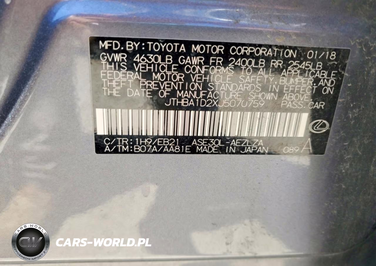 2018 Lexus Is 300 VIN:JTHBA1D2XJ5070759 - 12