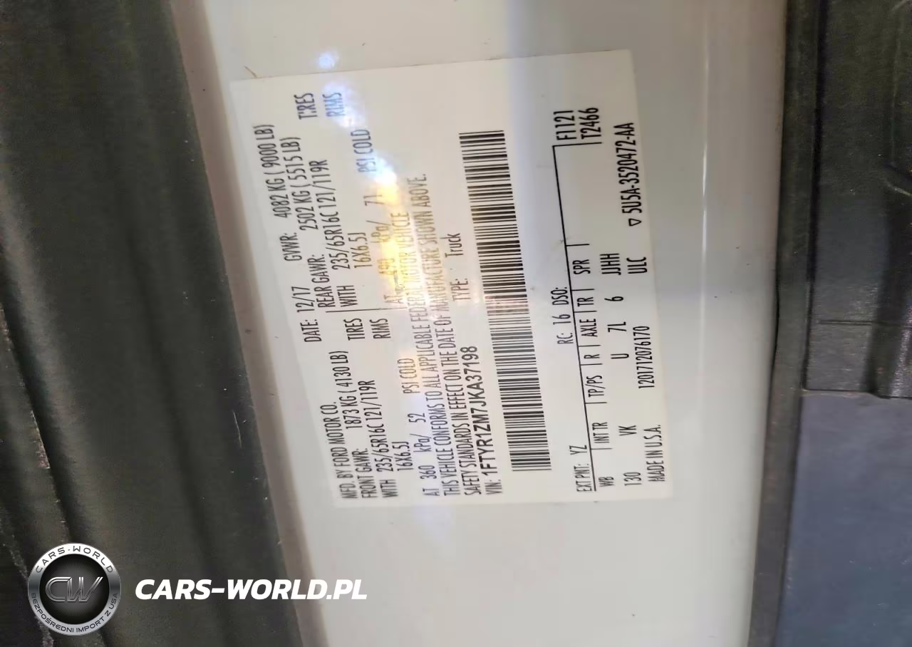 2018 Ford Transit T-250 VIN:1FTYR1ZM7JKA37198 - 13