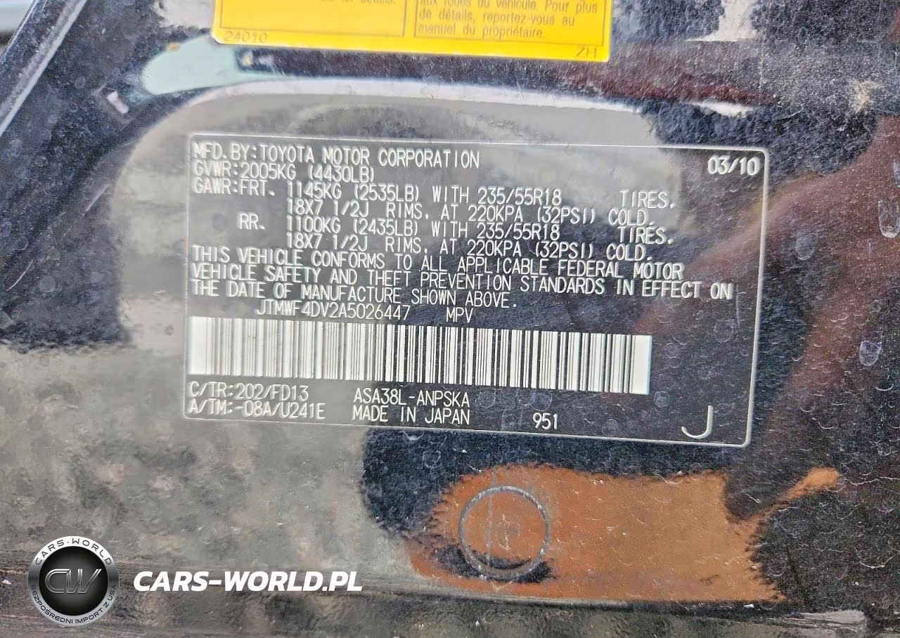 2010 Toyota Rav4 Sport VIN:JTMWF4DV2A5026447 - 13