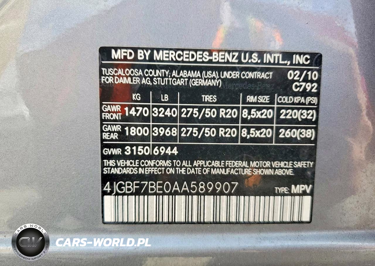 2010 Mercedes-Benz Gl 450 4Matic VIN:4JGBF7BE0AA589907 - 13