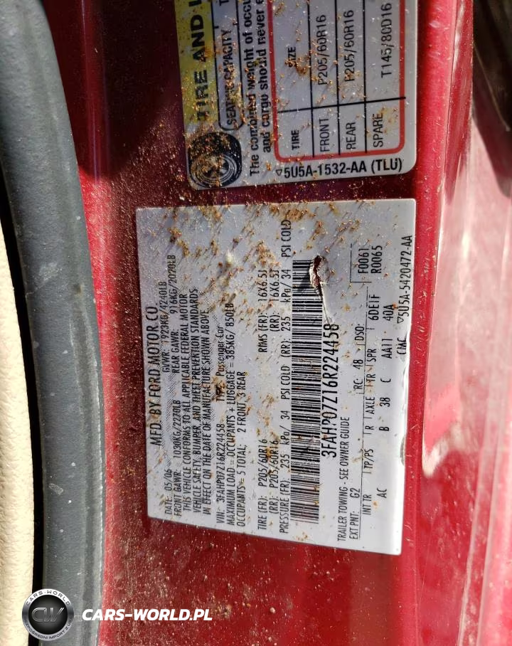 2006 Ford Fusion Se VIN:3FAHP07Z16R224458 - 12