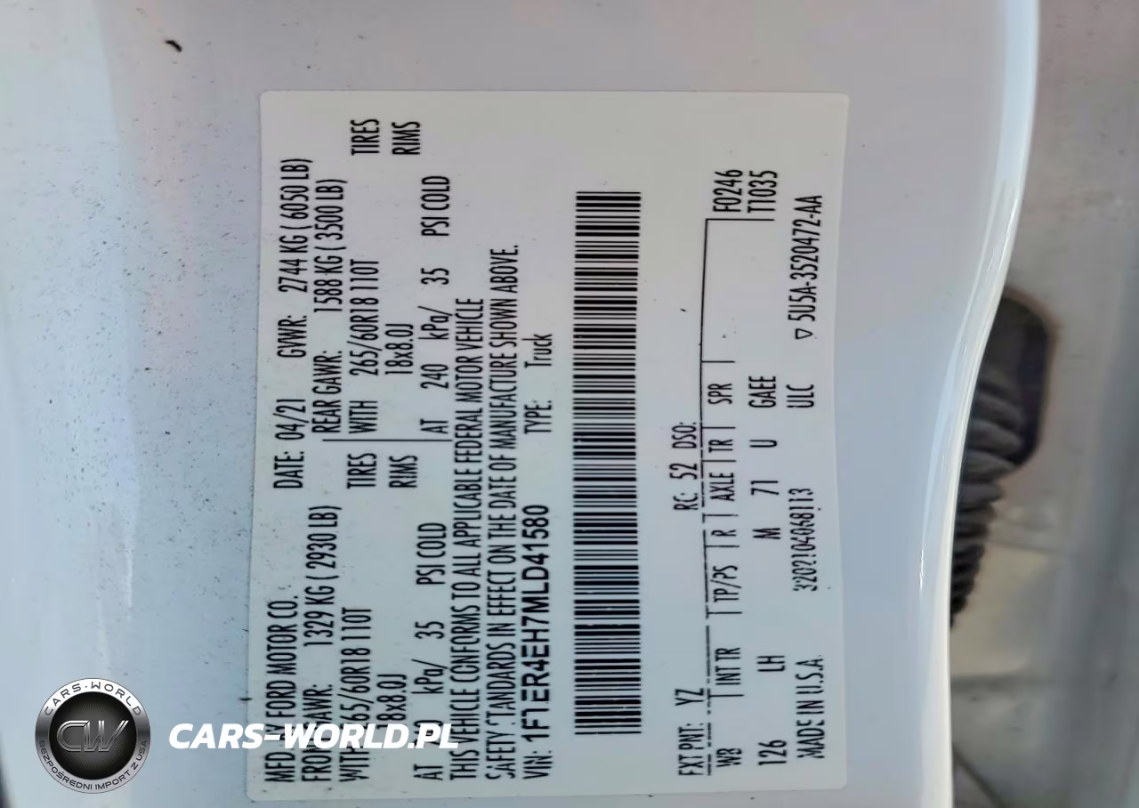 2021 Ford Ranger Xl VIN:1FTER4EH7MLD41580 - 13