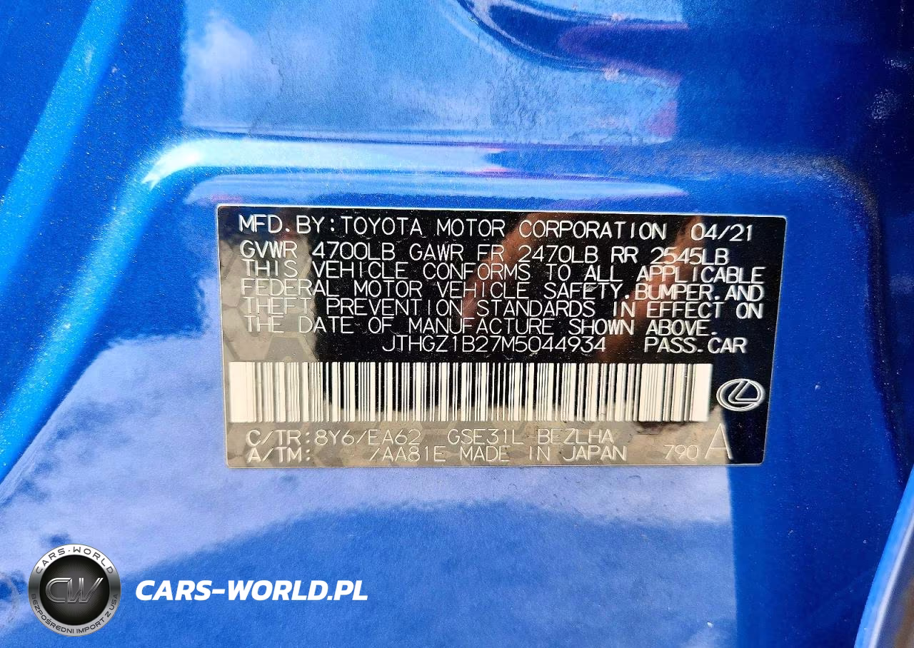 2021 Lexus Is 350 F Sport VIN:JTHGZ1B27M5044934 - 12