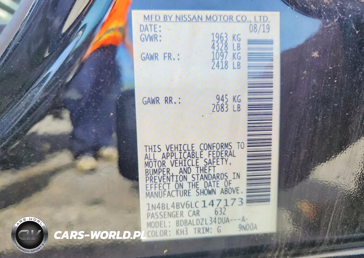 2020 Nissan Altima S VIN:1N4BL4BV6LC147173 - 12