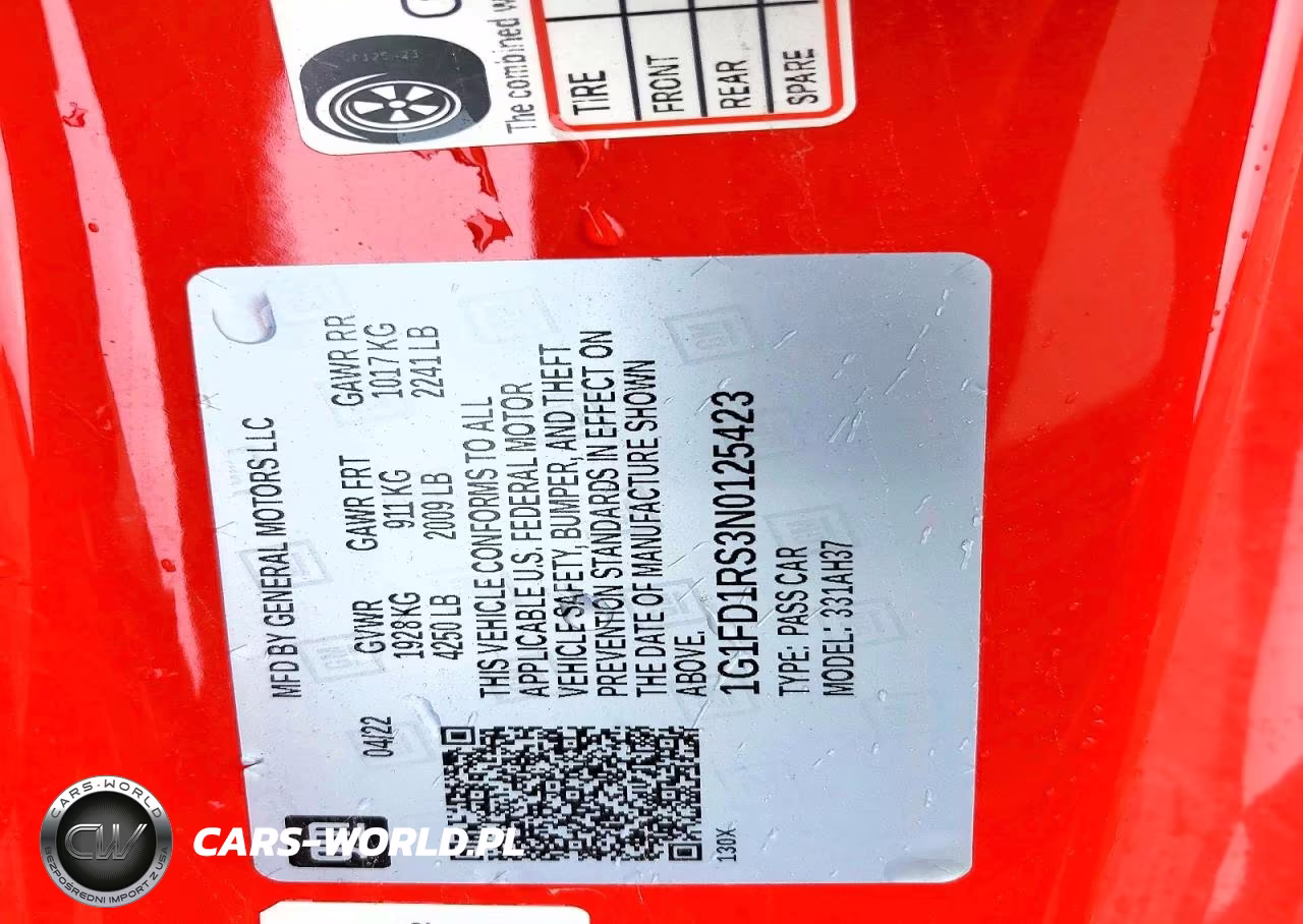 2022 Chevrolet Camaro Lt VIN:1G1FD1RS3N0125423 - 13
