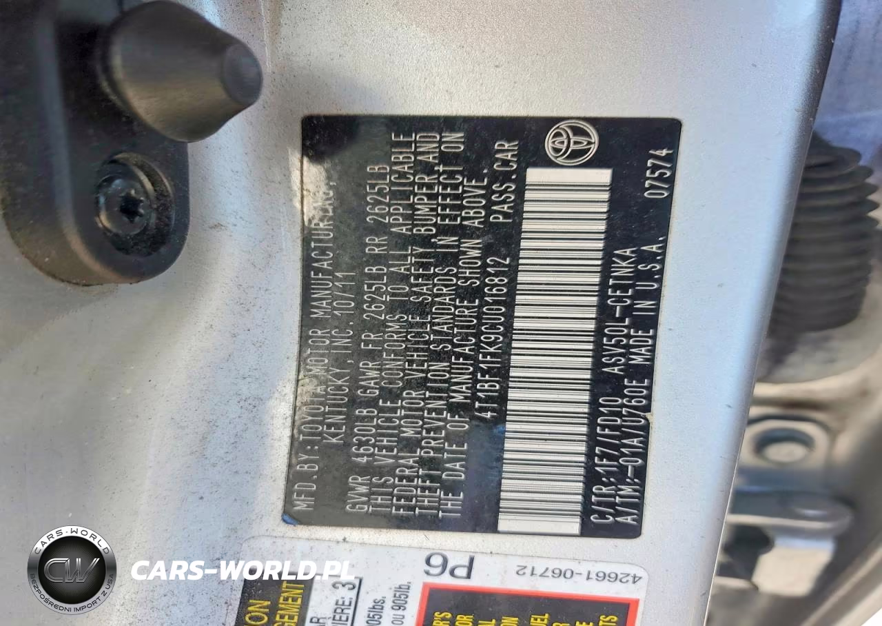 2012 Toyota Camry Le VIN:4T1BF1FK9CU016812 - 12