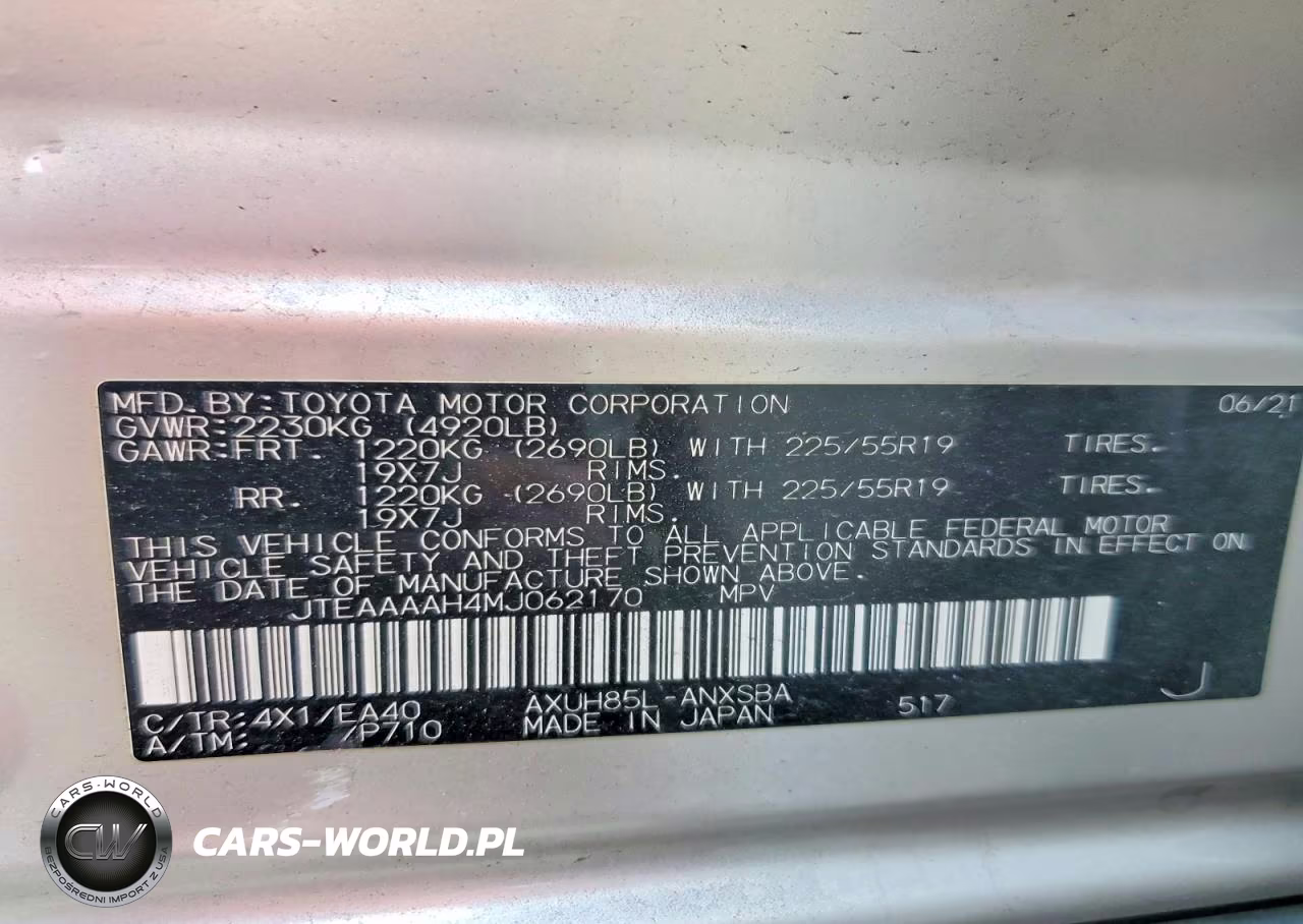 2021 Toyota Venza Limited VIN:JTEAAAAH4MJ062170 - 13
