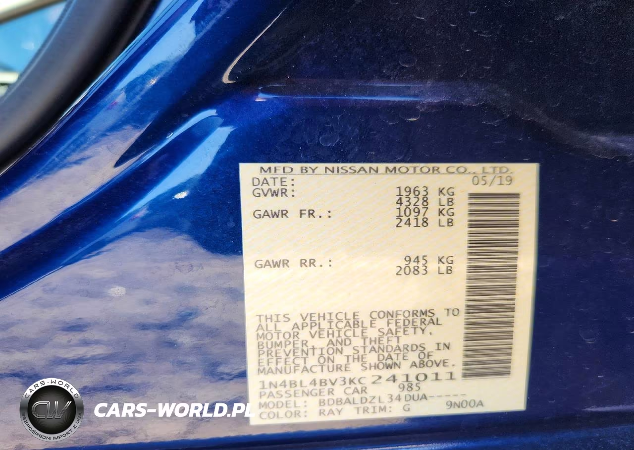 2019 Nissan Altima S VIN:1N4BL4BV3KC241011 - 13