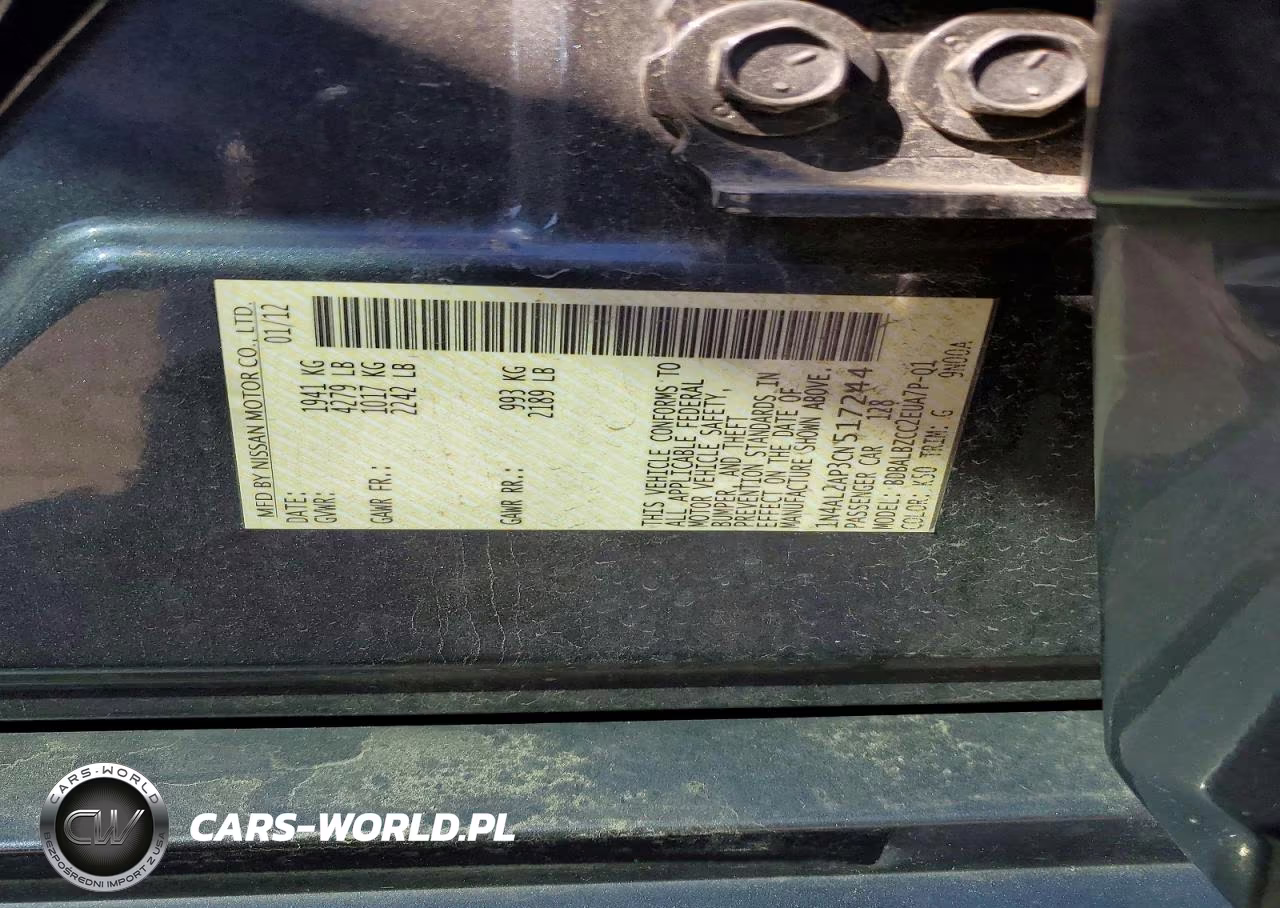 2012 Nissan Altima 2.5 VIN:1N4AL2AP3CN517244 - 12