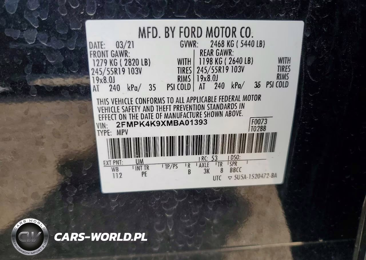 2021 Ford Edge Titanium VIN:2FMPK4K9XMBA01393 - 13