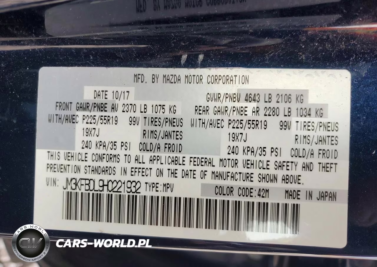 2017 Mazda Cx-5 Grand Touring VIN:JM3KFBDL9H0221932 - 13