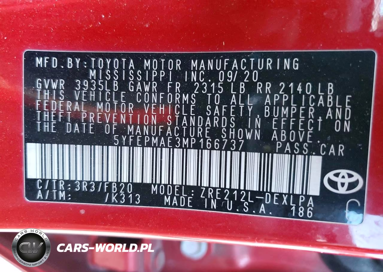 2021 Toyota Corolla Le VIN:5YFEPMAE3MP166737 - 13
