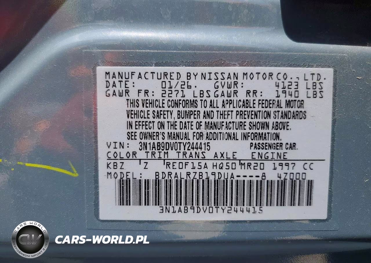 2026 Nissan Sentra Sr VIN:3N1AB9DV0TY244415 - 12