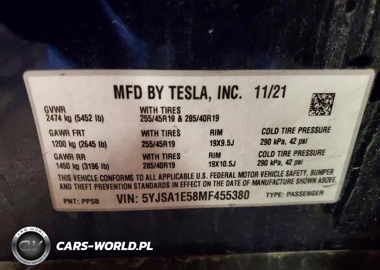 2021 Tesla Model S VIN:5YJSA1E58MF455380 - 14
