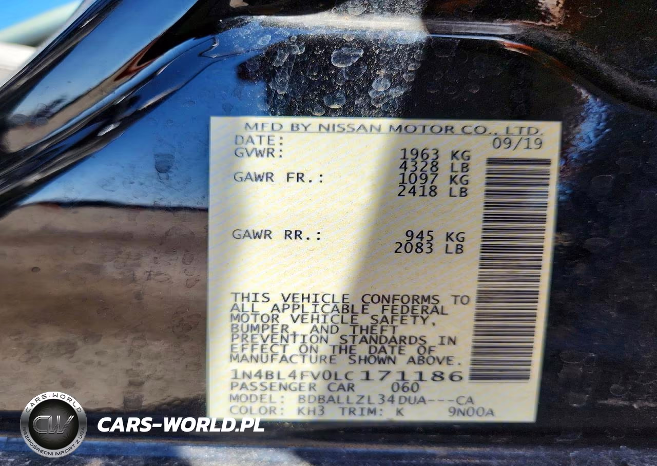 2020 Nissan Altima Platinum VIN:1N4BL4FV0LC171186 - 12