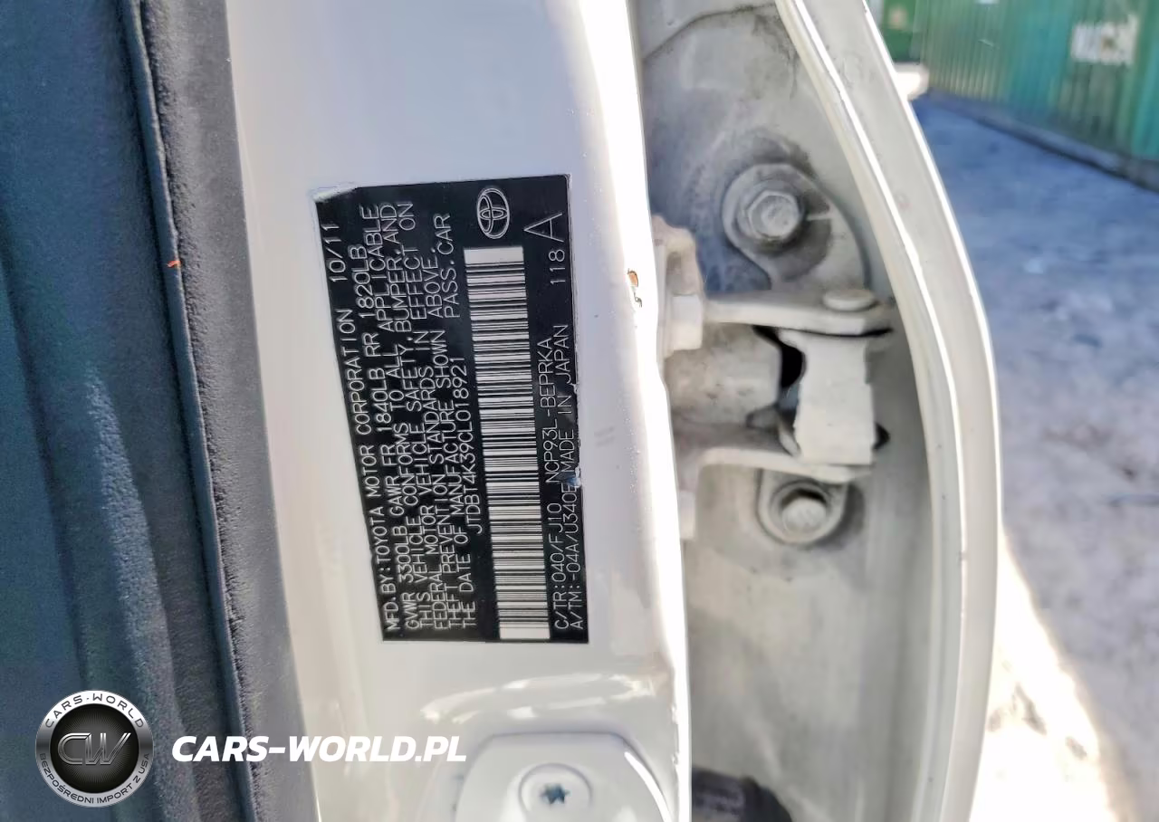 2012 Toyota Yaris Fleet VIN:JTDBT4K39CL018921 - 12