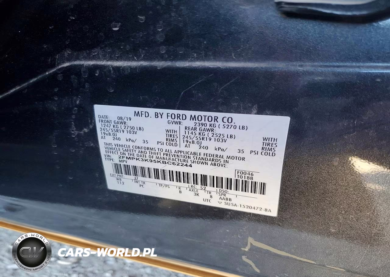 2019 Ford Edge Titanium VIN:2FMPK3K95KBC62244 - 14