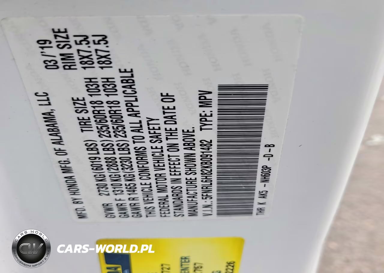 2019 Honda Odyssey Touring VIN:5FNRL6H82KB091482 - 14