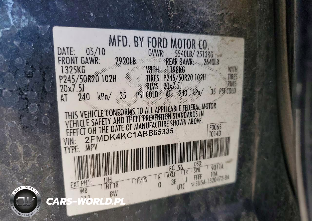 2010 Ford Edge Limited VIN:2FMDK4KC1ABB65335 - 12