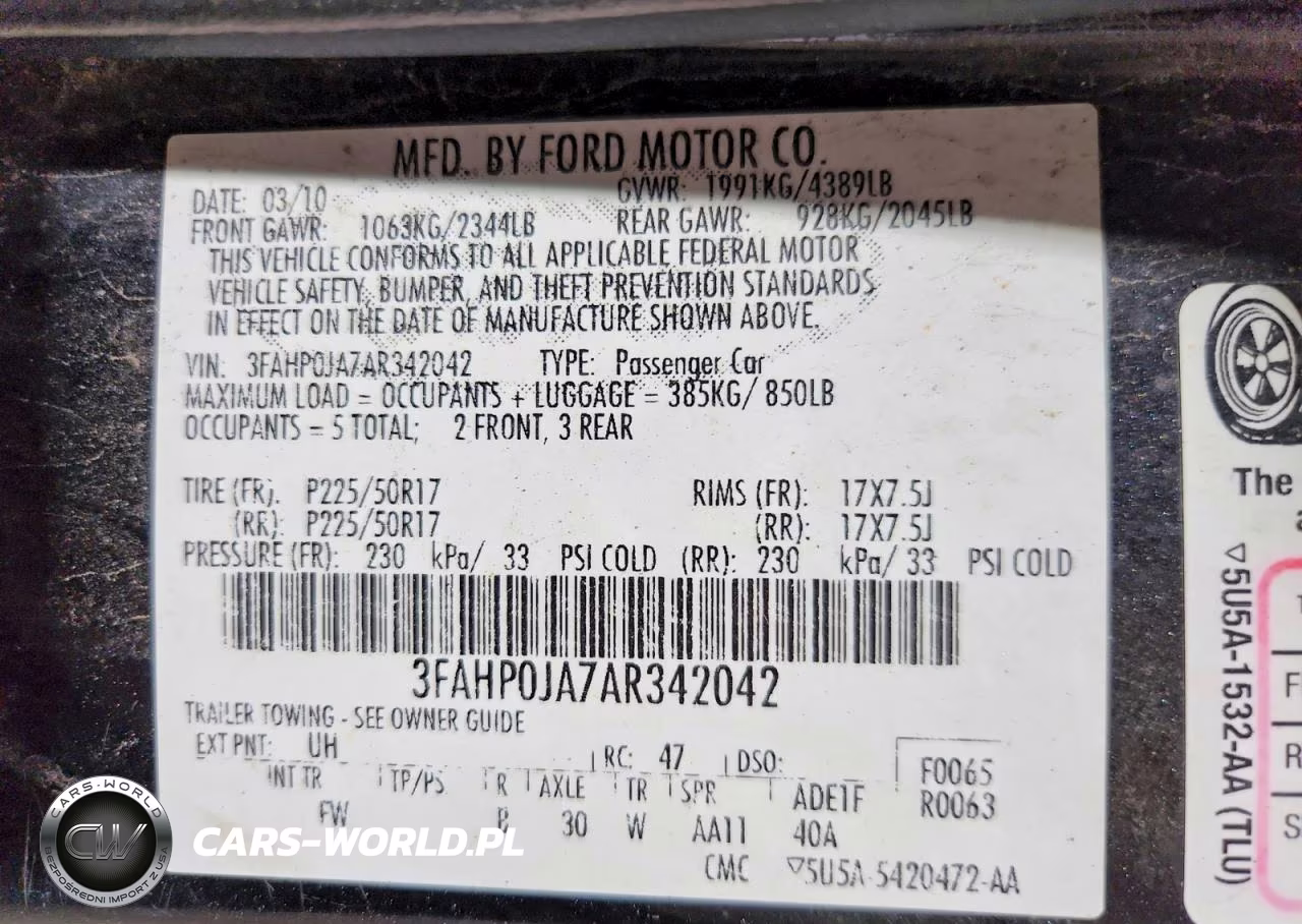2010 Ford Fusion Sel VIN:3FAHP0JA7AR342042 - 12