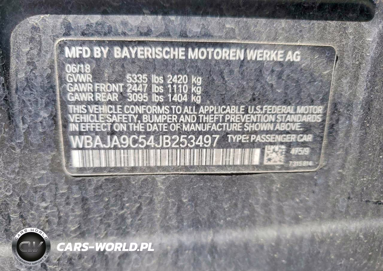 2018 BMW 530E VIN:WBAJA9C54JB253497 - 12