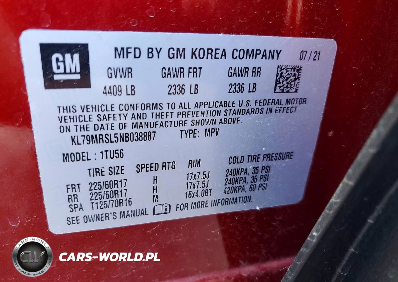 2022 Chevrolet Trailblazer Lt VIN:KL79MRSL5NB038887 - 13