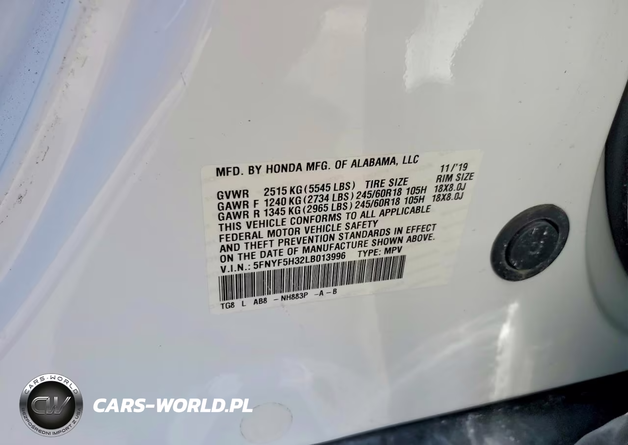2020 Honda Pilot Ex VIN:5FNYF5H32LB013996 - 12