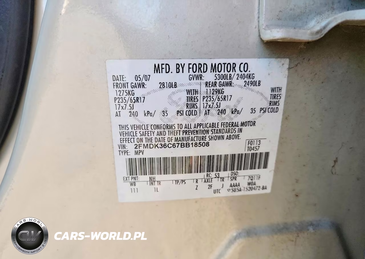 2007 Ford Edge Se VIN:2FMDK36C67BB18508 - 13