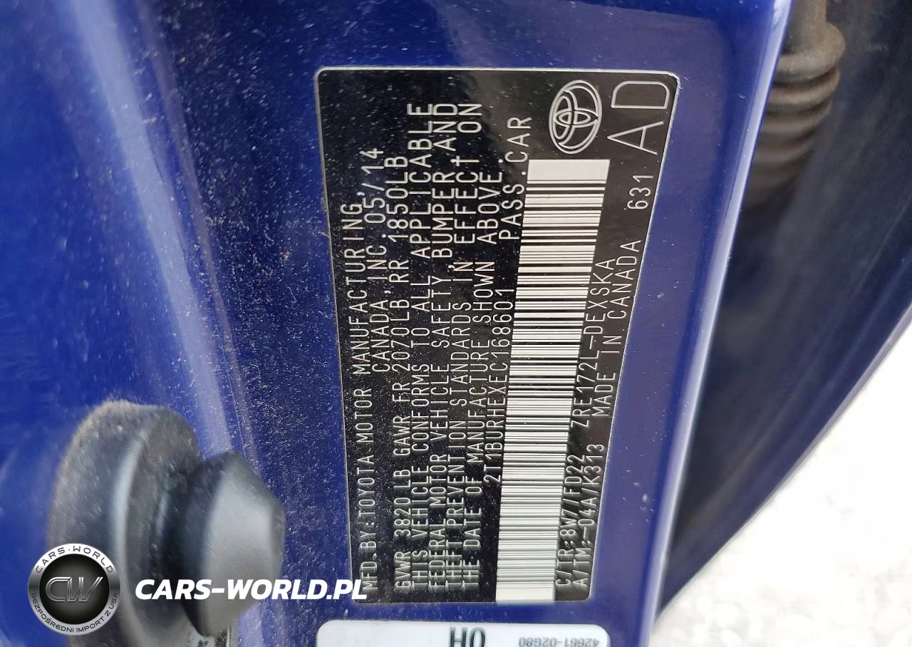 2014 Toyota Corolla S Plus VIN:2T1BURHEXEC168601 - 12