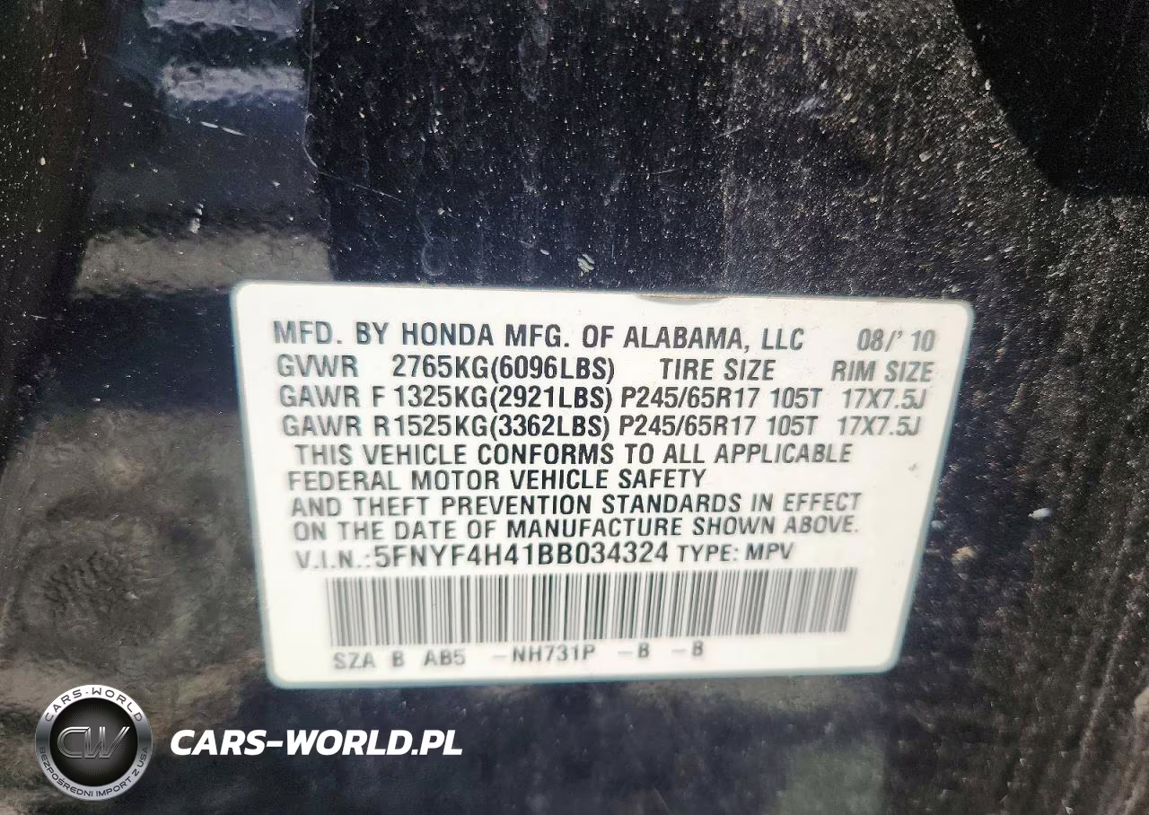 2011 Honda Pilot Ex VIN:5FNYF4H41BB034324 - 13