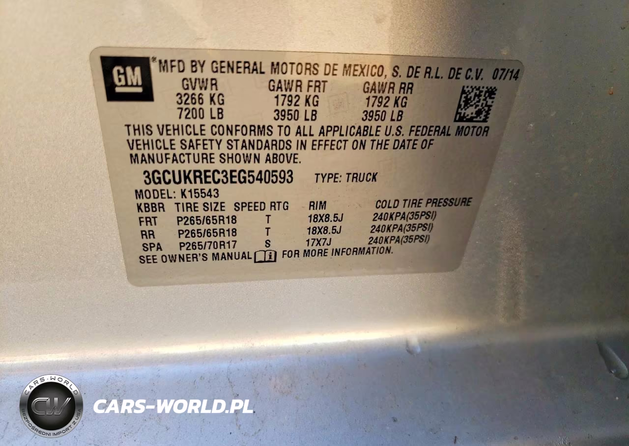 2014 Chevrolet Silverado K1500 Lt VIN:3GCUKREC3EG540593 - 12