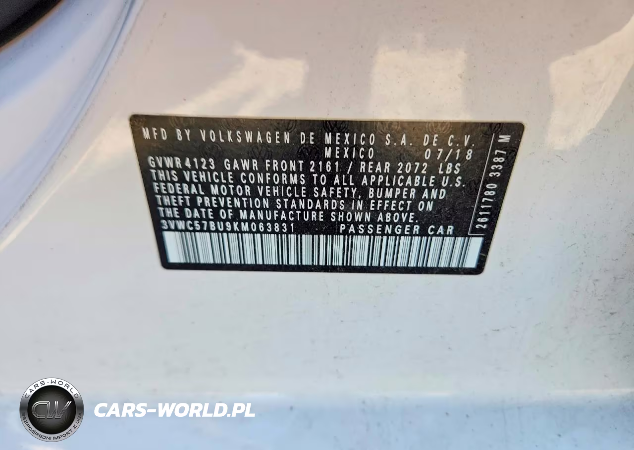 2019 Volkswagen Jetta S VIN:3VWC57BU9KM063831 - 12