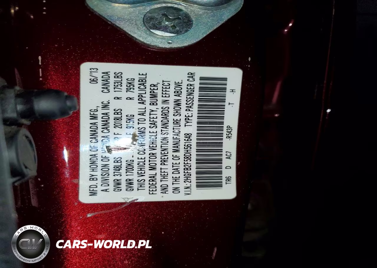 2013 Honda Civic Lx VIN:2HGFB2F58DH561648 - 12