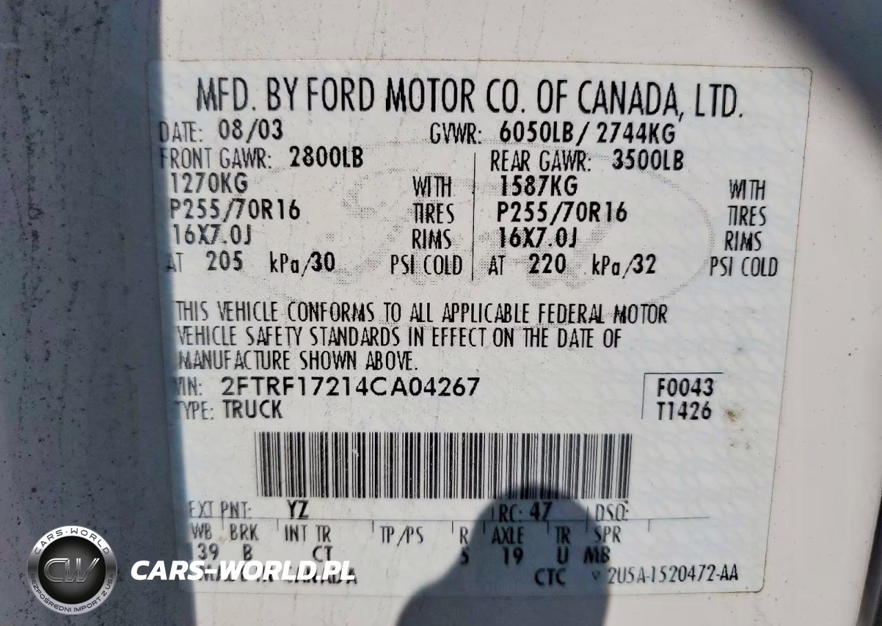 2004 Ford F-150 Heritage Classic VIN:2FTRF17214CA04267 - 12
